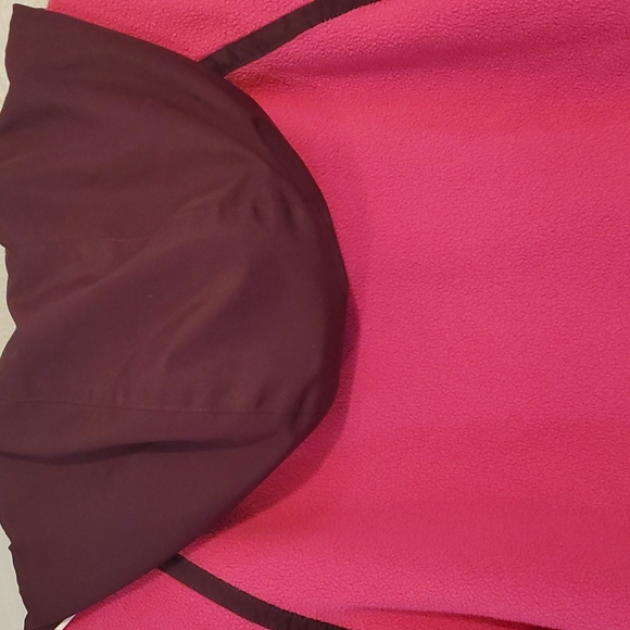 ☆HP☆ Reversible windbreaker/rain & Fleece jacket Girls S/M Pink.& Purple w/white - Picture 8 of 13